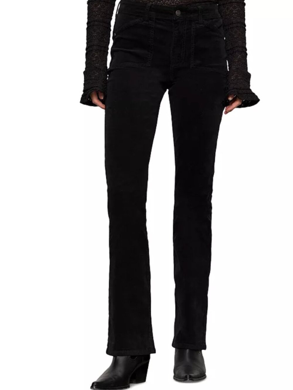 SANCTUARY velveteen brook bootcut jeans in Black Size 30 NEW